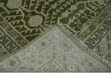 Traditional Hand knotted Royal Green and Ivory Turkish Design wool Area Rug