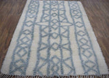 Traditional Hand Made Moroccan Design Wool Light Blue Moroccan Rug
