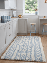 Traditional Hand Made Moroccan Design Wool Light Blue Moroccan Rug