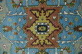 Traditional Heriz Blue, silver, Charcoal and Ivory Hand Knotted wool Area Rug
