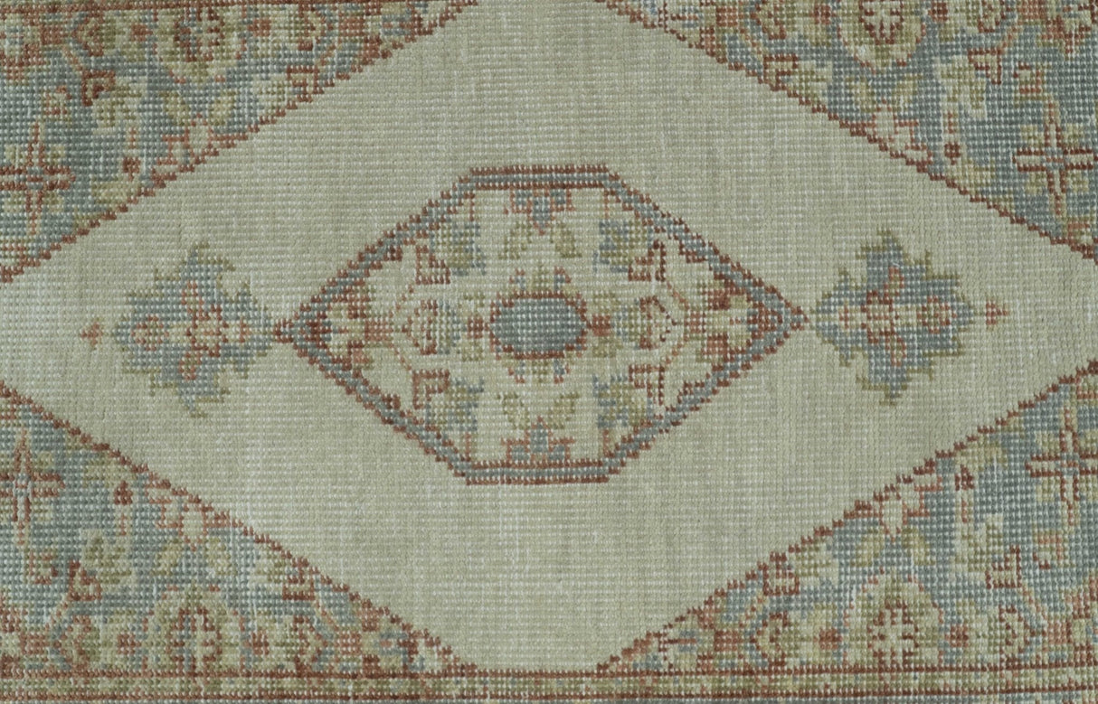 Traditional Heriz Design Beige And Blue Hand Knotted 3x5 Wool Area Rug