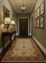 Traditional Heriz Design Beige And Brown 6x9 Hand Knotted Wool Area Rug