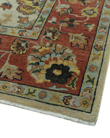 Traditional Heriz Design Beige And Brown 6x9 Hand Knotted Wool Area Rug