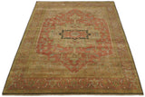Traditional Heriz Design Rust And Brown Hand Knotted Fine Wool Area Rug
