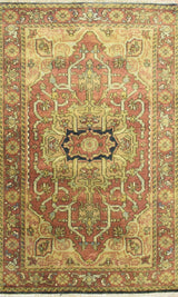 Traditional Heriz Design Rust And Brown Hand Knotted Fine Wool Area Rug