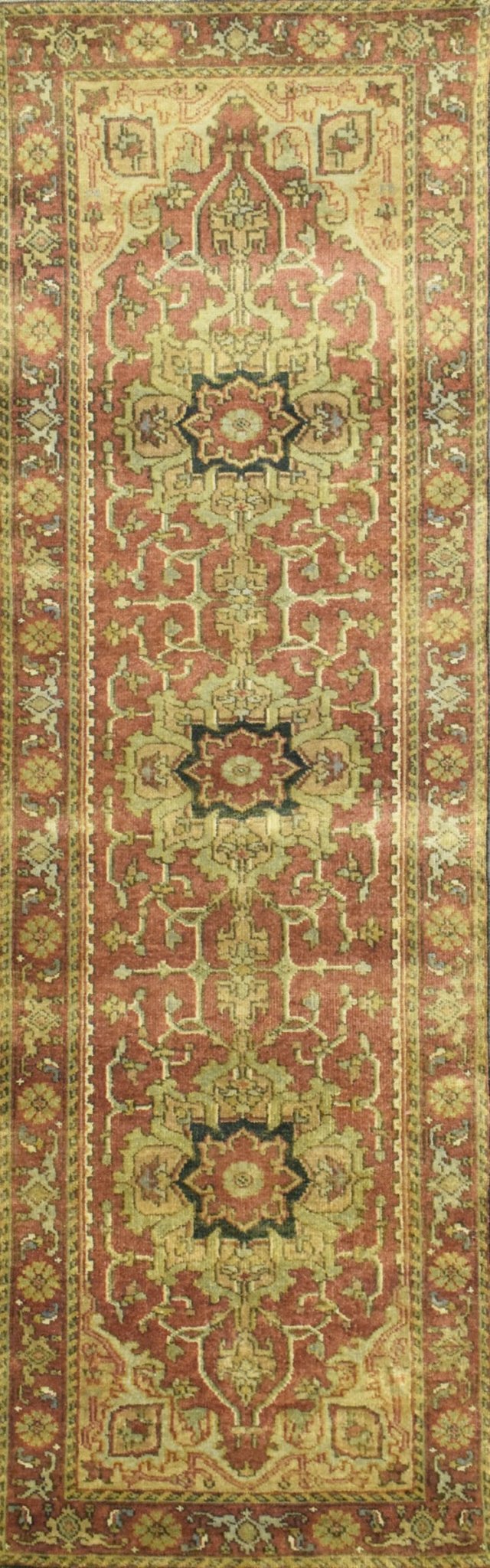 Traditional Heriz Design Rust And Brown Hand Knotted Fine Wool Area Rug