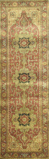 Traditional Heriz Design Rust And Brown Hand Knotted Fine Wool Area Rug