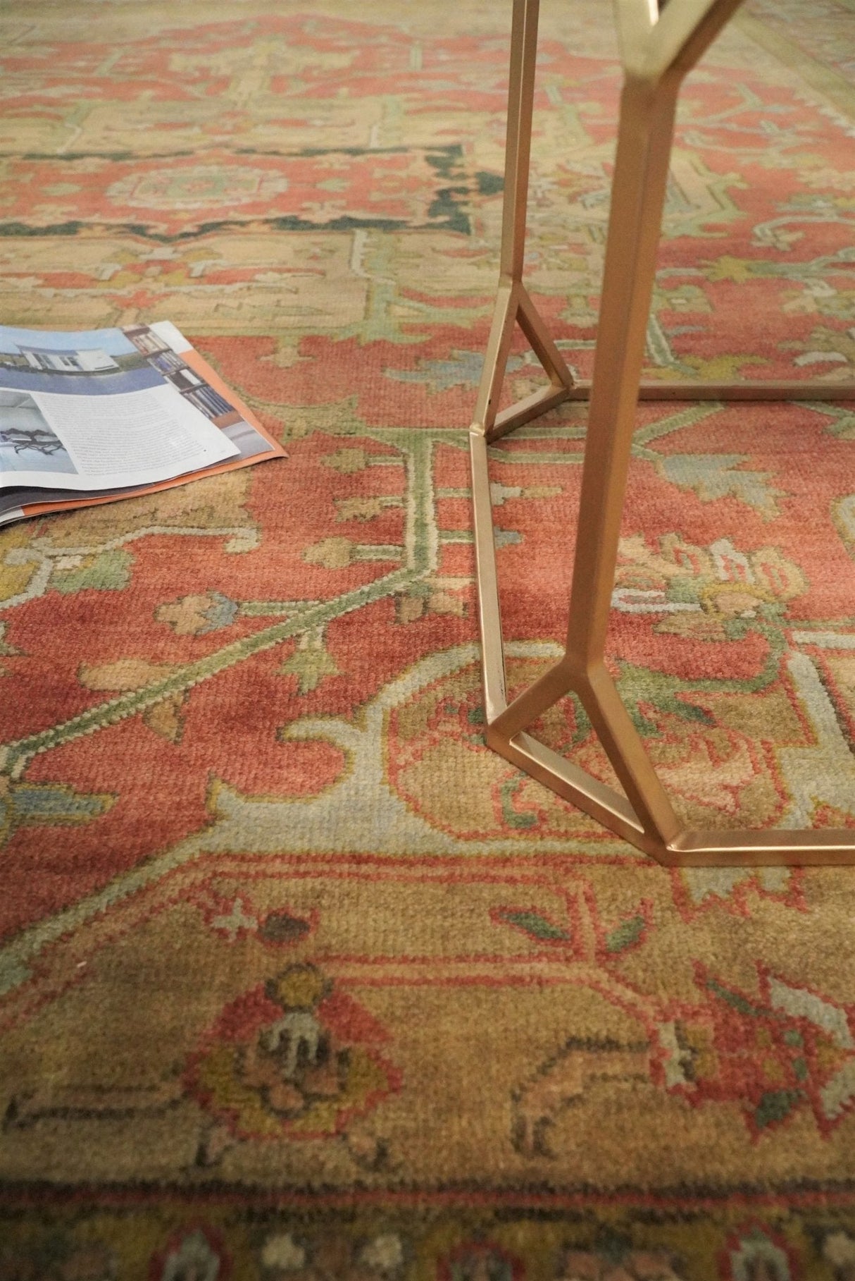 Traditional Heriz Design Rust And Brown Hand Knotted Fine Wool Area Rug