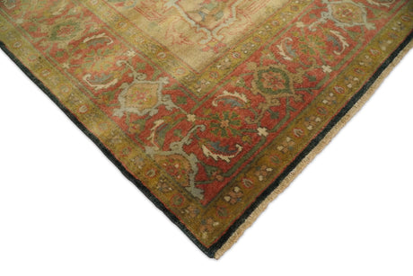 Traditional Heriz Design Rust And Brown Hand Knotted Fine Wool Area Rug