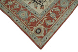 Traditional Heriz Rust And Beige Hand Knotted Wool Area Rug