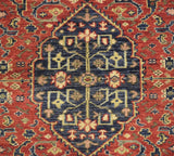 Traditional Heriz Rust and Brown Hand Knotted 2.6x8 Wool Area Rug