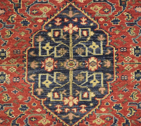 Traditional Heriz Rust and Brown Hand Knotted 2.6x8 Wool Area Rug