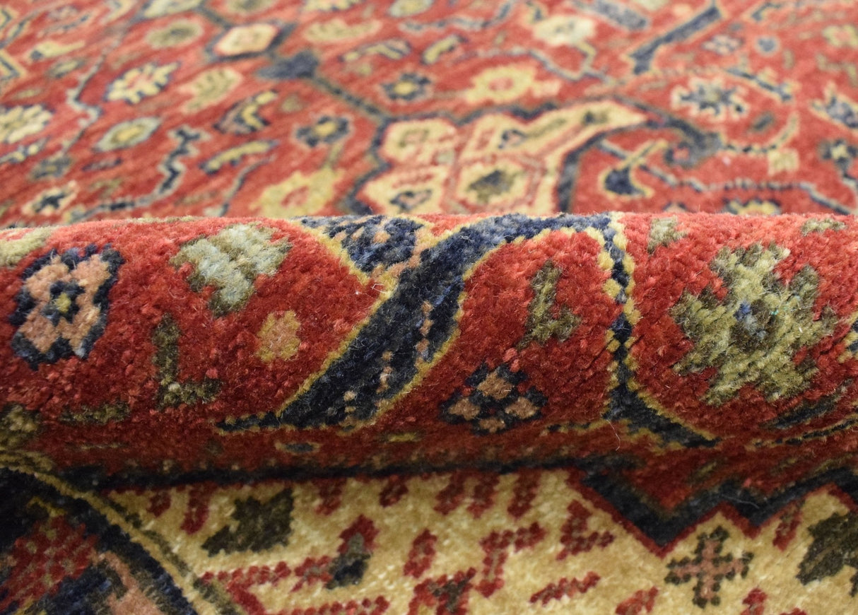 Traditional Heriz Rust and Brown Hand Knotted 2.6x8 Wool Area Rug
