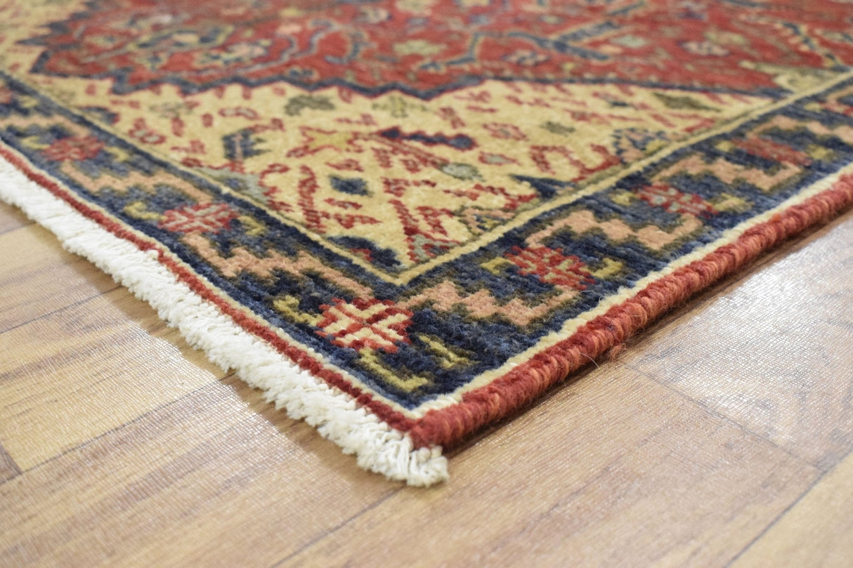 Traditional Heriz Rust and Brown Hand Knotted 2.6x8 Wool Area Rug