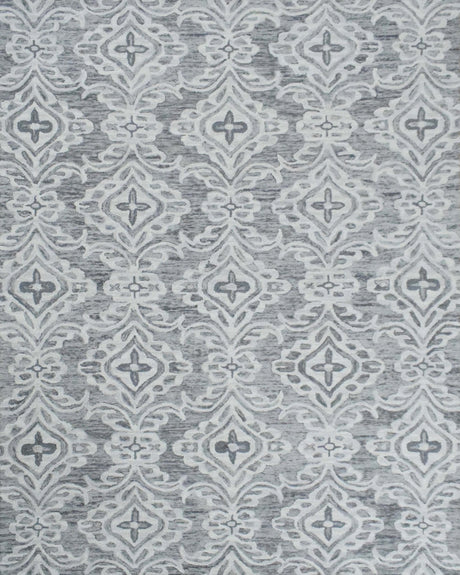 Traditional Ivory And Gray Hand Tufted Wool Area Rug