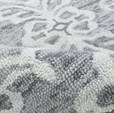 Traditional Ivory And Gray Hand Tufted Wool Area Rug