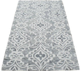 Traditional Ivory And Gray Hand Tufted Wool Area Rug
