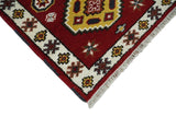 Traditional Kazak Red and Ivory Hand Knotted Wool 2x7 Area Rug