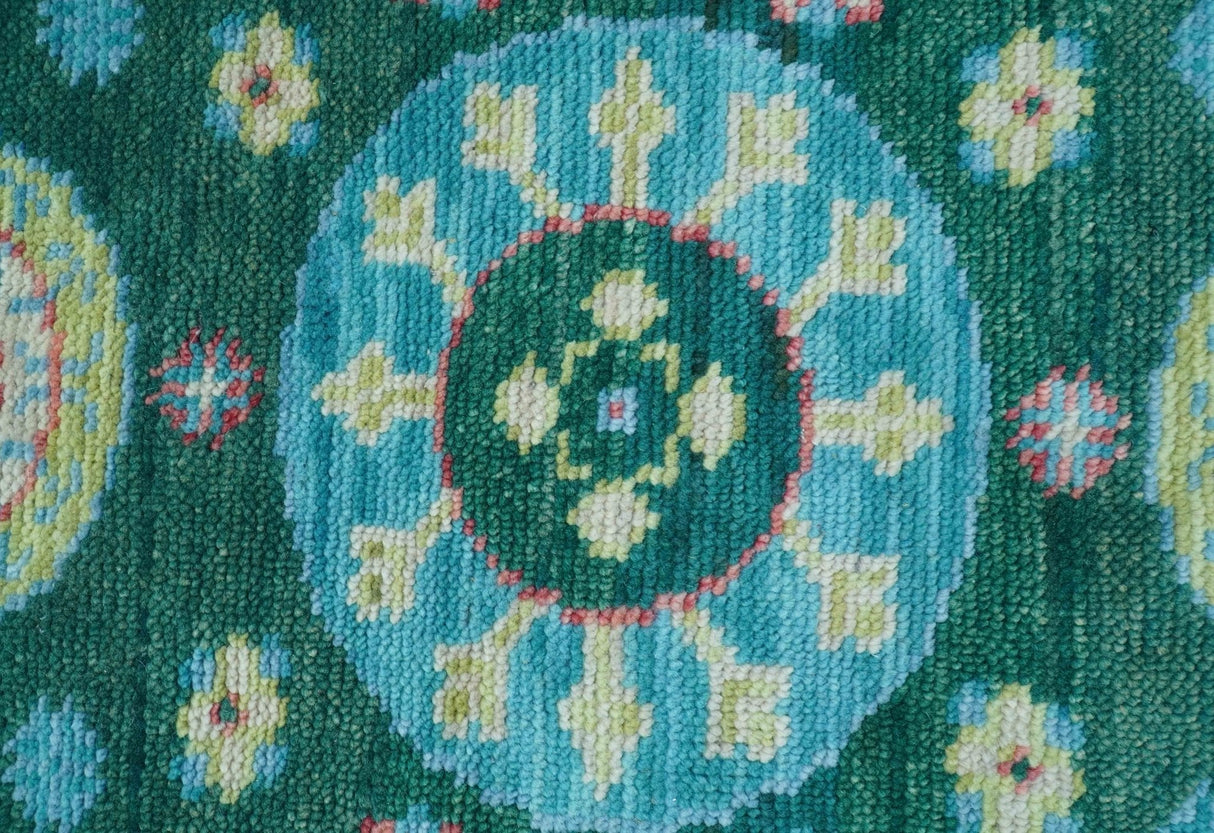 Traditional Khotan Design Teal 3x5 Hand knotted Wool Area Rug