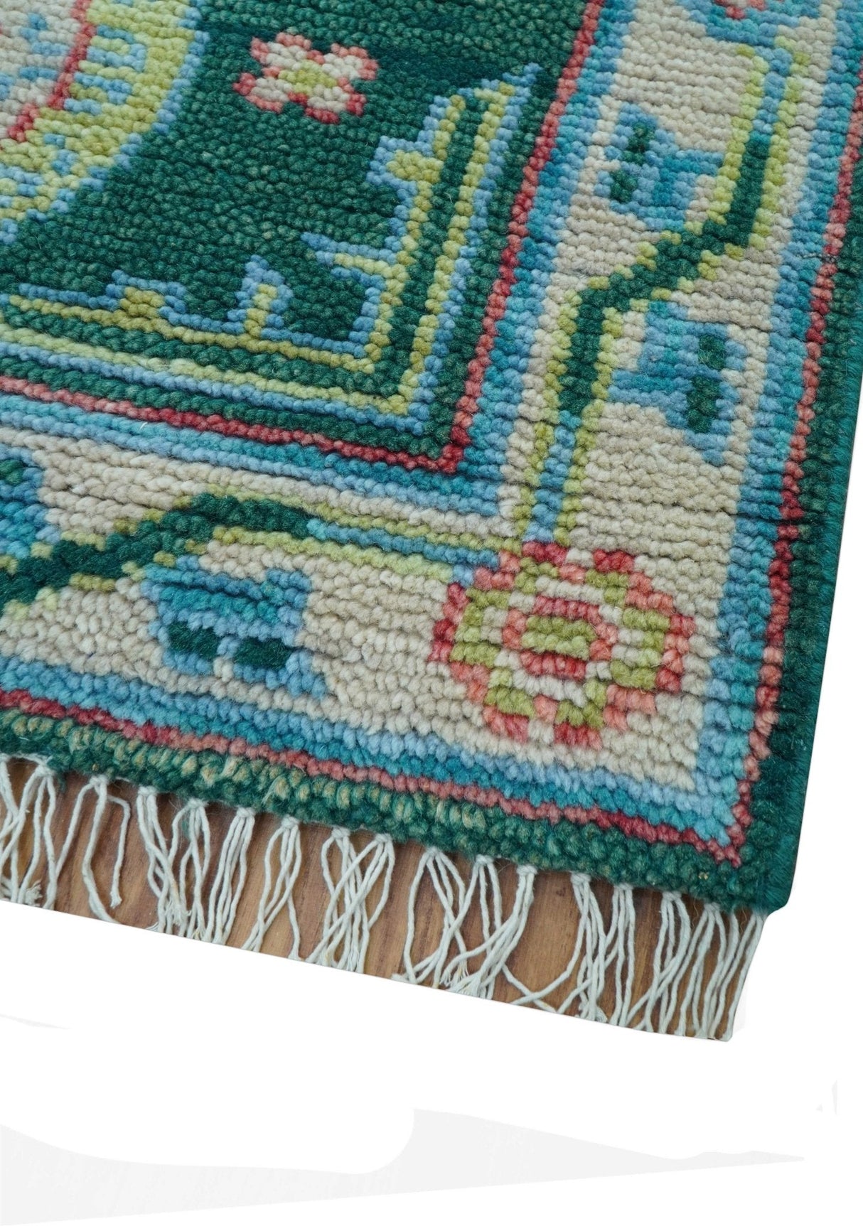 Traditional Khotan Design Teal 3x5 Hand knotted Wool Area Rug