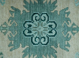 Traditional Large Design 5x8 Beige, Teal and Aqua Hand knotted wool area rug