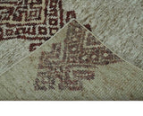 Traditional Large design 5x8 Olive, Silver and Brown Hand knotted wool area rug