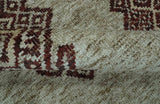 Traditional Large design 5x8 Olive, Silver and Brown Hand knotted wool area rug