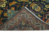 Traditional Large Design Blue, Rust and Gold Hand Knotted Multi Size wool Area Rug