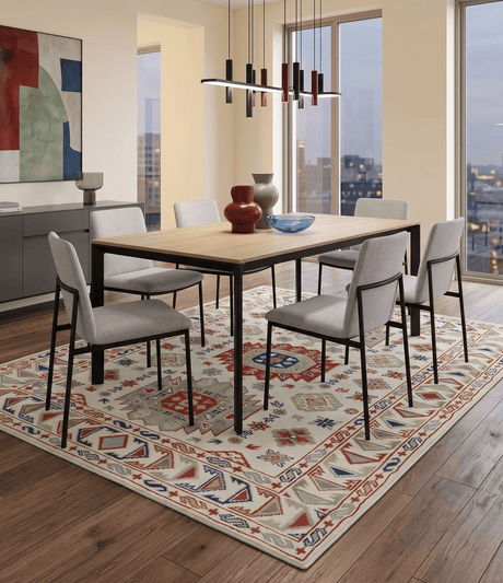 Traditional Mamluk design Ivory, Rust and Olive Hand knotted Multi Size wool rug