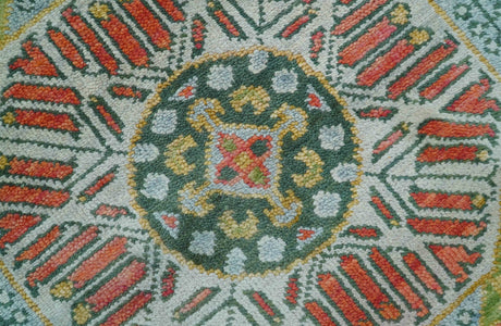 Traditional Mamluk Design Orange Hand knotted 8x10 Wool Rug