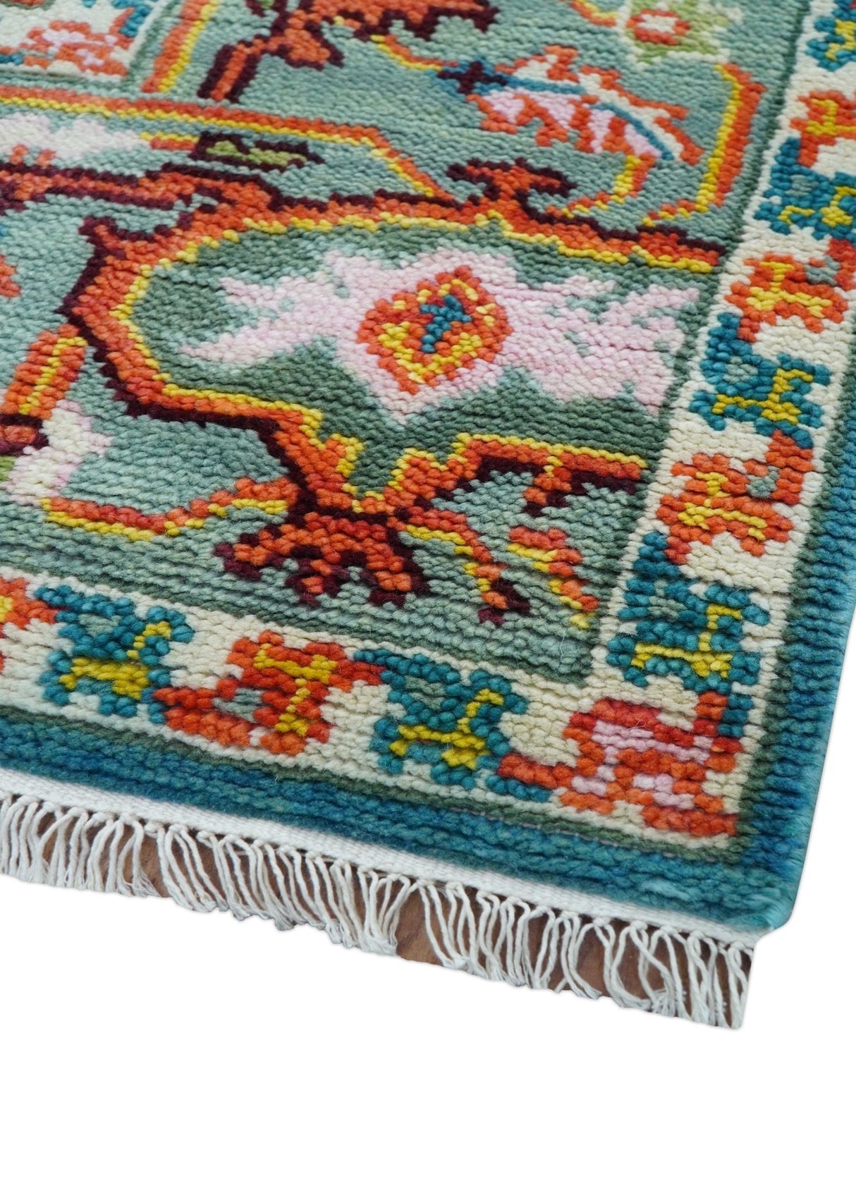 Traditional Medallion Design Blue Hand knotted 8x10 Wool Area Rug
