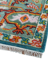 Traditional Medallion Design Blue Hand knotted 8x10 Wool Area Rug
