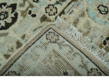 Traditional Oriental Design Beige Hand knotted 6x8.7 Wool Area Rug
