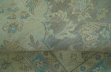 Traditional Oriental Design Blue And Beige Hand Knotted 8.5x11 Wool Area Rug