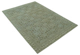 Traditional Oriental Design Brown, Blue And Beige Hand Knotted 6x8 Wool Area Rug