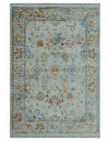 Traditional Oriental Design Silver And Rust Machine Woven 4x5.7 Polyester Area Rug