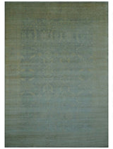 Traditional Oushak Beige And Blue 10x14 Hand Knotted Wool Area Rug