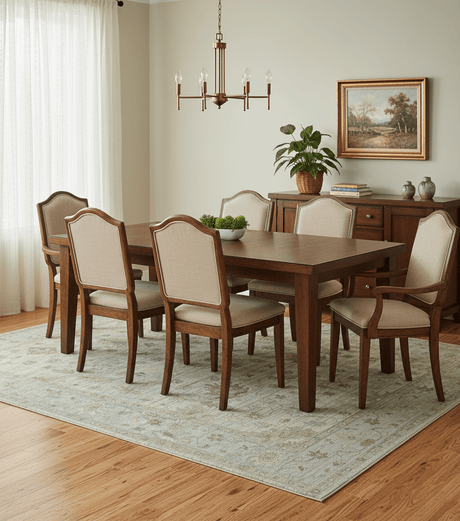 Traditional Oushak Beige, Brown And Blue 8X10 Hand Knotted wool rug