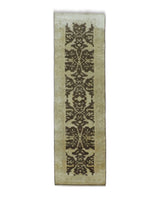 Traditional Oushak Brown and Beige Hand Knotted Wool Area Rug
