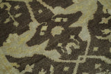 Traditional Oushak Brown and Beige Hand Knotted Wool Area Rug