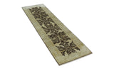 Traditional Oushak Brown and Beige Hand Knotted Wool Area Rug