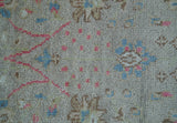 Traditional Oushak Design Beige And Blue 4x6 Hand knotted Wool Area Rug