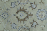 Traditional Oushak Design Beige And Blue Hand Tufted Custom Made Wool Rug