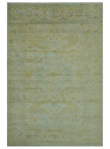 Traditional Oushak Design Beige And Gold 6x9 Hand Knotted Wool Area Rug