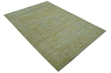 Traditional Oushak Design Beige And Gold 6x9 Hand Knotted Wool Area Rug