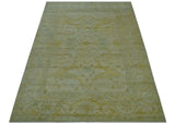 Traditional Oushak Design Beige And Gold 6x9 Hand Knotted Wool Area Rug