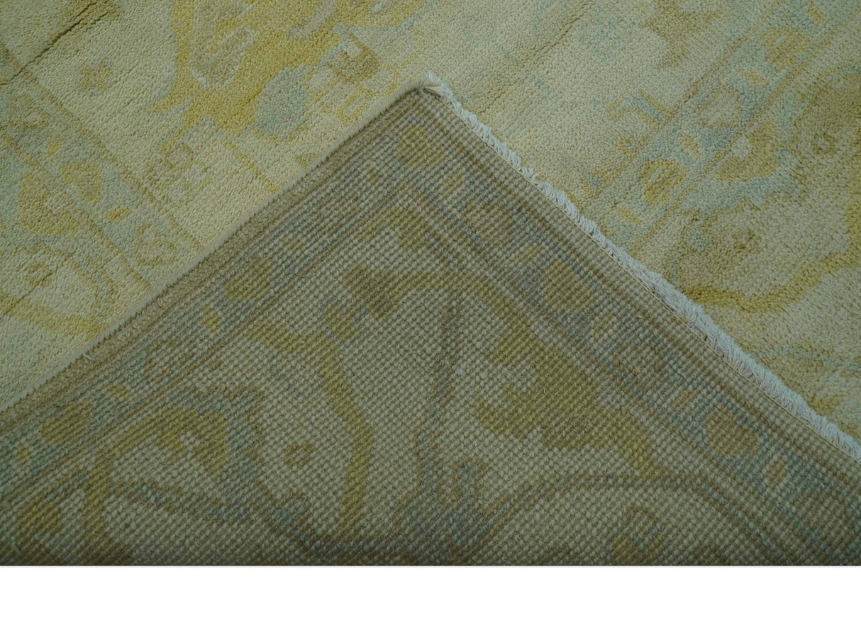 Traditional Oushak Design Beige And Gold 6x9 Hand Knotted Wool Area Rug