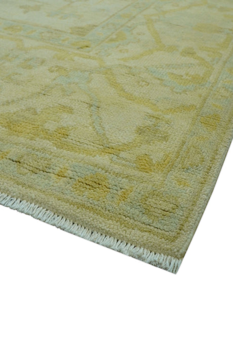 Traditional Oushak Design Beige And Gold 6x9 Hand Knotted Wool Area Rug