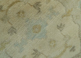 Traditional Oushak Design Beige And Gray 4x6 Hand Knotted Wool Area Rug