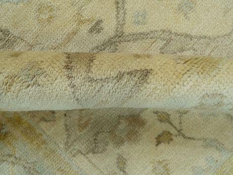 Traditional Oushak Design Beige And Gray 4x6 Hand Knotted Wool Area Rug